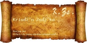 Krisán Zsóka névjegykártya